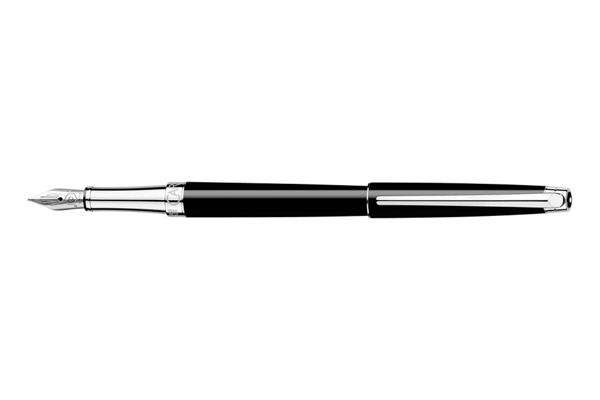 Caran D'Ache Léman Slim Black Ebony Vulpen 1 Caran D'Ache Léman Slim Black Ebony Vulpen