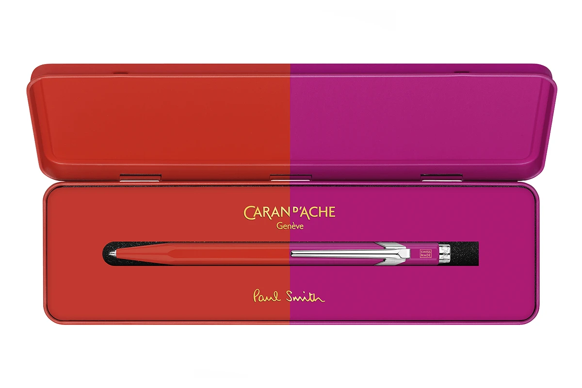 Caran D'Ache 849 Paul Smith Warm Red/Melrose Pink Balpen 2 Caran D'Ache 849 Paul Smith Warm Red/Melrose Pink Balpen - Afbeelding 2