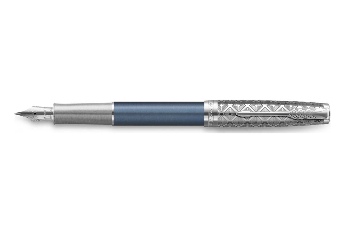 Parker® Parker Sonnet Metal Blue CT 18K Vulpen 1 Parker® Parker Sonnet Metal Blue CT 18K Vulpen
