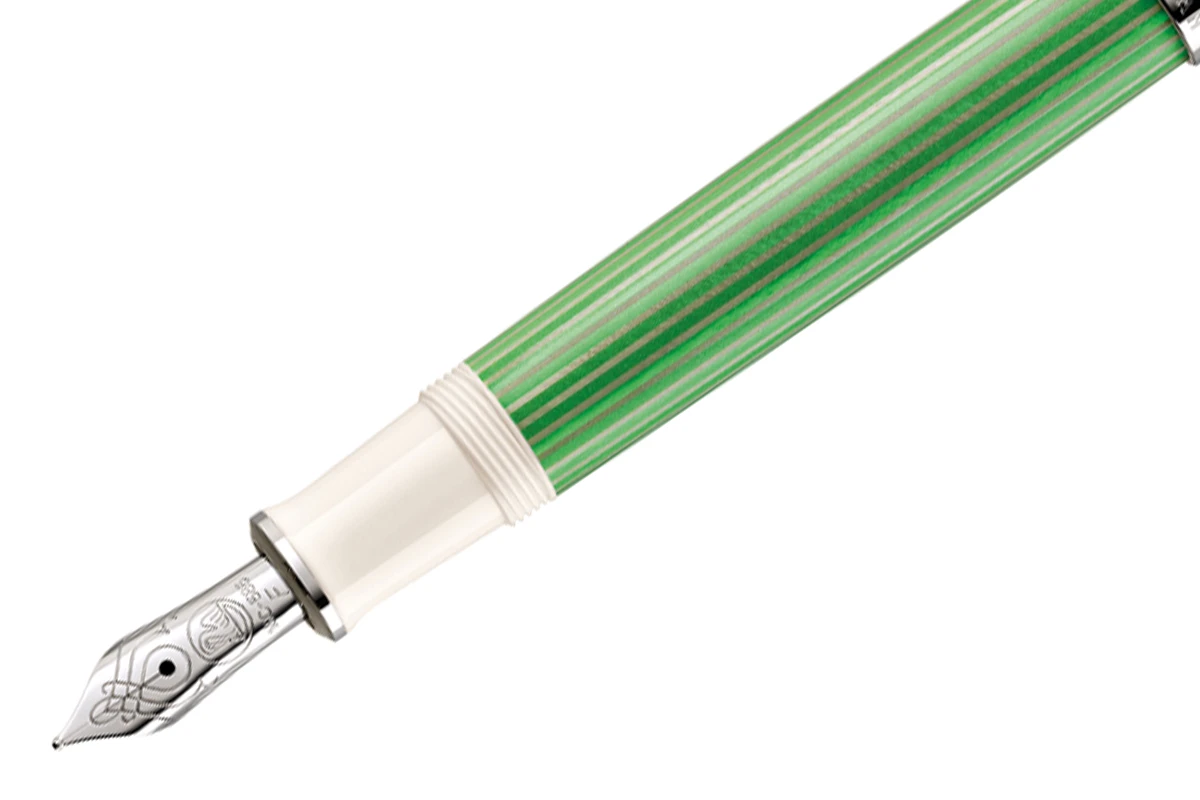 Pelikan Souverän M605 Green/White Vulpen 2 Pelikan Souverän M605 Green/White Vulpen - Afbeelding 2